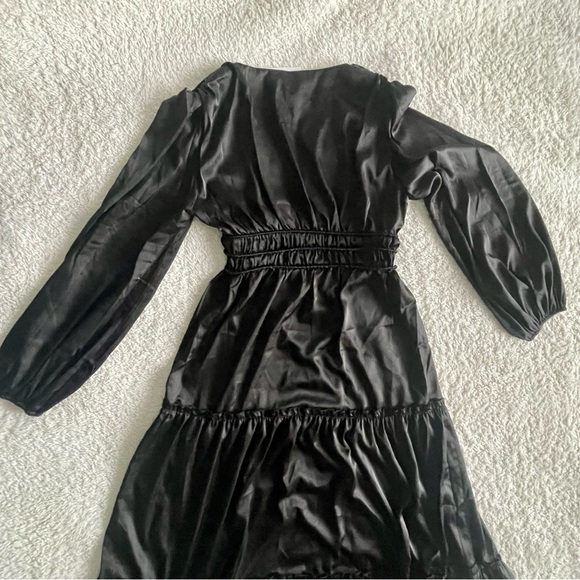 Petal & Pup Black Rowen Long Sleeve Maxi Dress Small Polyester Romantic - Picture 11 of 12